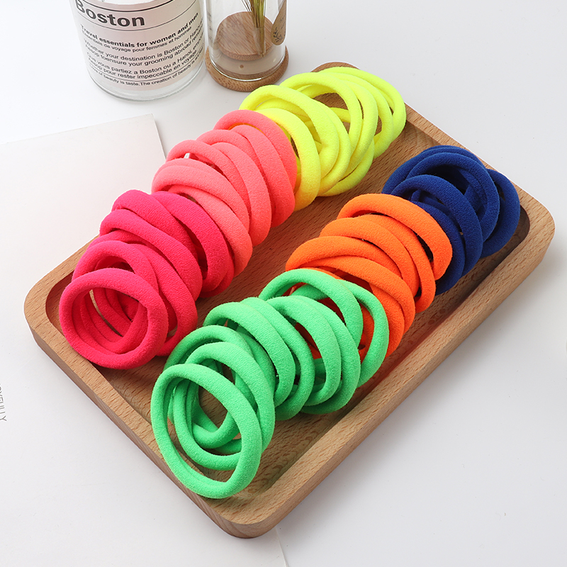 Solid Color Ponytail Holder 50 pcs Set